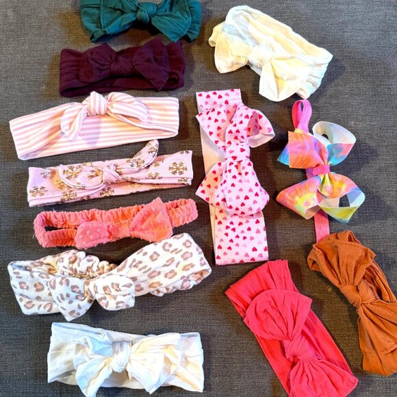 Baby Toddler Girl Headbands Set Of 12 With Clear Storage Bag - Picture 1 of 2